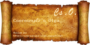 Cseresnyés Olga névjegykártya