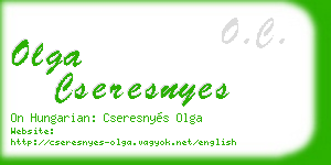 olga cseresnyes business card